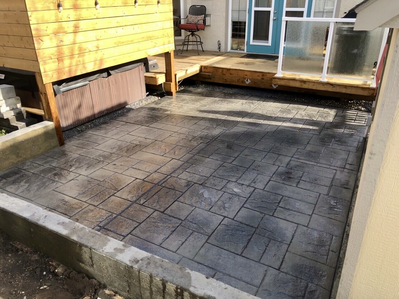 Stamped concrete patio