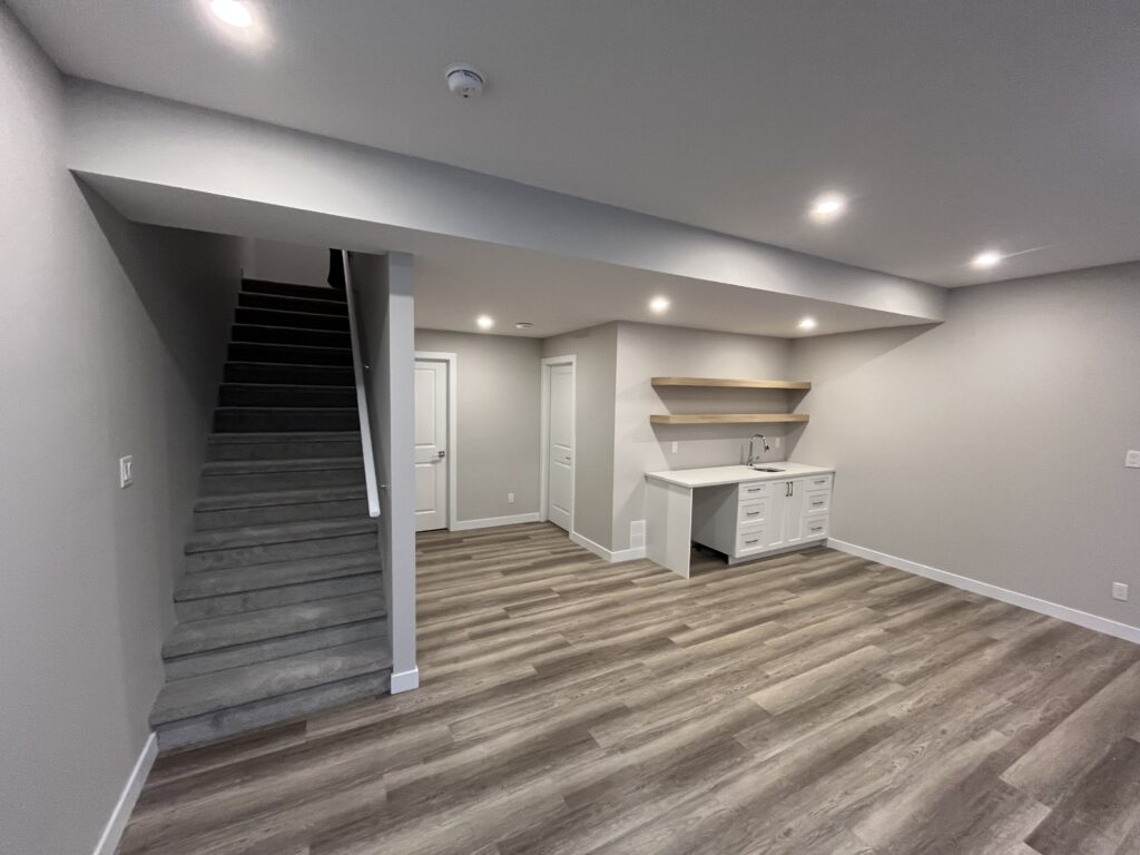 Developed basement stairs